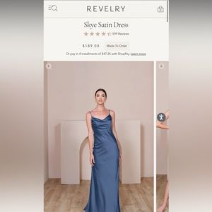 REVELRY Skye Satin Dress - Romantic Blue